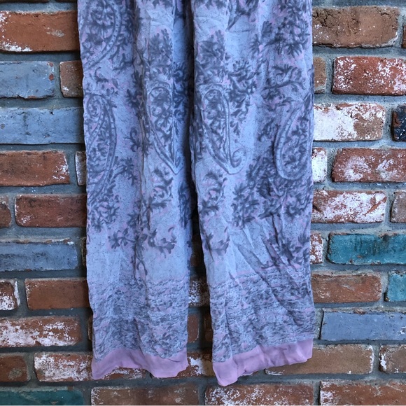 Victoria's Secret Silk Sheer Paisley Wide Leg Lounge Pants - Picture 4 of 8